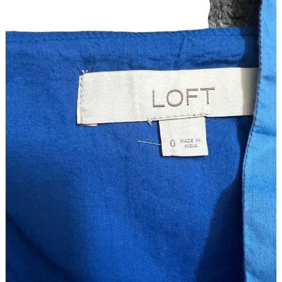 Ann Taylor LOFT Tank Top Blue Colorblock Wide Strap Side Zipper Peplum Size 0 - Picture 3 of 8